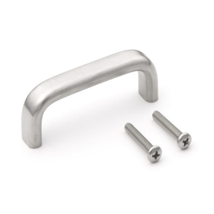 RVS deurkruk V2A (SUS304), 80 mm (3-3/16″) EC-80S. Hoogwaardige massieve RVS deurkruk van RVS V2A (SUS304), zijdemat, voor vochtige omgevingen, schepen, voedingsruimte, medische ruimte van Sugatsune / LAMP® (Japan)