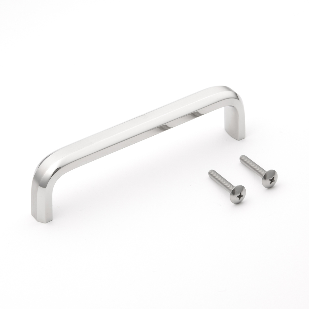 Edelstahlgriff V2A (SUS304) von Sugatsune, XL-CU150TT (152 mm), matt und poliert. Produktfoto