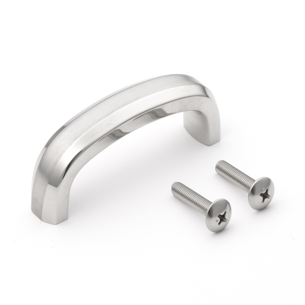 Roestvrij stalen handvat V2A (SUS304), XL-CUR80TT, 80 mm, van Sugatsune, mat en gepolijst. Productfoto