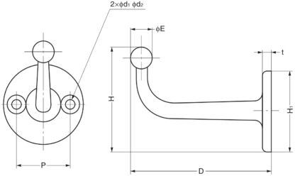 Hoogwaardige roestvrijstalen haak met bolvormige punt, gemaakt van roestvrij staal, oppervlak: glanzend gepolijst, 47 mm (1,9"), FC-50. Wandhaken voor badkamer, buitenruimte, zwembad, kledingkast en nog veel meer, van Sugatsune / LAMP® (Japan) - Afbeelding 2