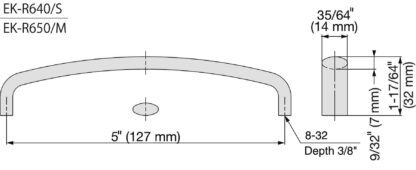 RVS meubelgreep SUS316, 134mm (5,3″), EK-R650/M en EK-R650/S. Meubelgreep, gemaakt van het fijnste roestvrij staal V4A (SUS316) voor hoogwaardige faciliteiten, maar ook voor buitengebruik, vochtige en ruwe omgevingen van Sugatsune / LAMP® (Japan) - Afbeelding 2