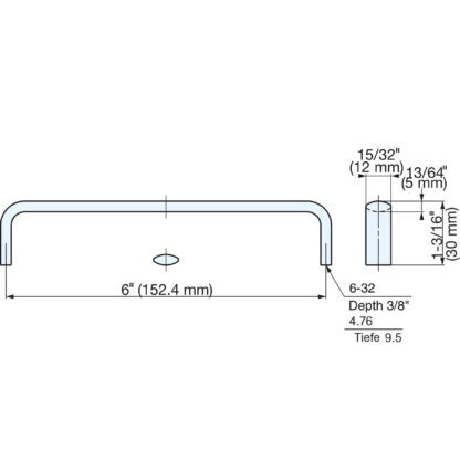 RVS meubelgreep SUS316, 152,4 mm (6″), KC-S660/M en KC-S660/S. Meubelgreep gemaakt van het fijnste roestvrij staal V4A (SUS316) voor hoogwaardige faciliteiten, maar ook voor buitengebruik, vochtige en ruwe omgevingen van Sugatsune / LAMP® (Japan) - Afbeelding 2