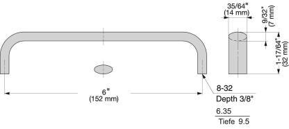 RVS meubelgreep SUS316, 152 mm, EK-S660/M en EK-S660/S. Meubelgreep gemaakt van het fijnste roestvrij staal V4A (SUS316) voor hoogwaardige faciliteiten, maar ook voor buitengebruik, vochtige en ruwe omgevingen van Sugatsune / LAMP® (Japan) - Afbeelding 2