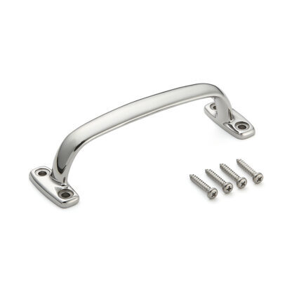 SUS316 roestvrijstalen meubelhandgreep, 180 mm (7,1″) 4LC-180. Handgreep gemaakt van het fijnste corrosievrije roestvrij staal V4A (SUS316) voor hoogwaardige faciliteiten, maar ook voor gebruik buitenshuis, vochtige, ruwe en sterk corrosieve omgevingen van Sugatsune / LAMP® (Japan)