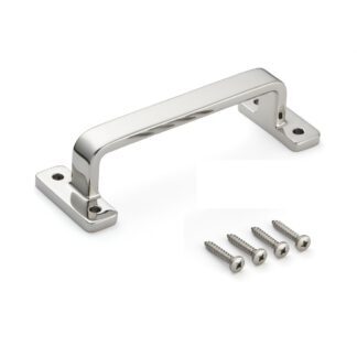 Roestvrijstalen meubelhandgreep SUS316, 200 mm (7,9 ") FT-200. Solide, stabiele handgreep van het fijnste corrosievrije roestvrij staal V4A (SUS316) voor hoogwaardige faciliteiten, buitenruimtes, vochtige, ruwe en sterk corrosieve omgevingen van Sugatsune / LAMP® (Japan)