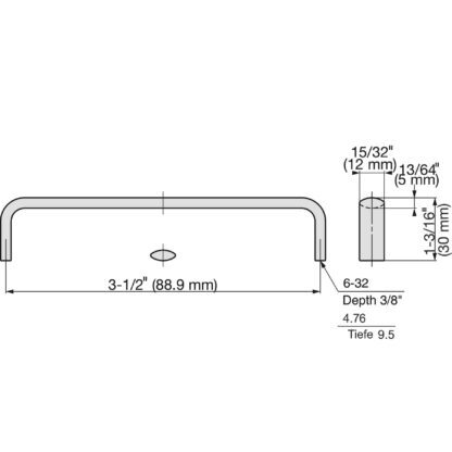 Roestvrijstalen meubelgreep SUS316, 88,9 mm (3,5″), KC-S635/M en KC-S635/S. Meubelgreep gemaakt van het fijnste roestvrij staal V4A (SUS316) voor hoogwaardige faciliteiten, maar ook voor buitengebruik, vochtige en ruwe omgevingen van Sugatsune / LAMP® (Ja - Afbeelding 2