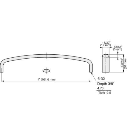 RVS meubelgreep SUS316, gebogen, 101,6 mm (4″), KC-R640/M en KC-R640/S. Meubelgreep gemaakt van het fijnste roestvrij staal V4A (SUS316) voor hoogwaardige faciliteiten, maar ook voor buitengebruik, vochtige en ruwe omgevingen van Sugatsune / LAMP® (Japan) - Afbeelding 2