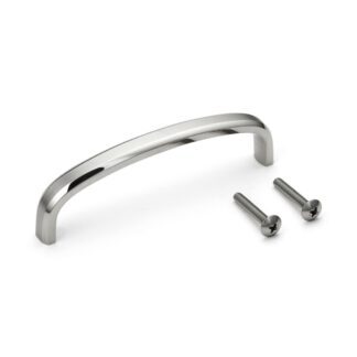 Roestvrijstalen meubelhandgreep SUS316, matte en glanzende afwerking, 102 mm (4,1″), XL-JSR100TT. Meubelgreep, gemaakt van het fijnste roestvrij staal V4A (SUS316) voor hoogwaardige faciliteiten, maar ook voor buitengebruik, vochtige en ruwe omgevingen van Sugatsune / LAMP® (Japan)