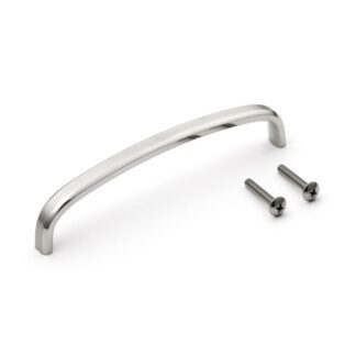 Roestvrijstalen meubelhandgreep SUS316, matte en glanzende afwerking, 134 mm (5,3″), XL-JSR135TT. Meubelgreep, gemaakt van het fijnste roestvrij staal V4A (SUS316) voor hoogwaardige faciliteiten, maar ook voor buitengebruik, vochtige en ruwe omgevingen van Sugatsune / LAMP® (Japan)