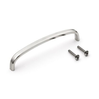 Roestvrijstalen meubelhandgreep SUS316, matte en glanzende afwerking, 134 mm (5,3″), XL-JSR135TT. Meubelgreep, gemaakt van het fijnste roestvrij staal V4A (SUS316) voor hoogwaardige faciliteiten, maar ook voor buitengebruik, vochtige en ruwe omgevingen van Sugatsune / LAMP® (Japan)