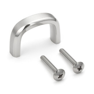 Roestvrijstalen meubelgreep SUS316, matte en glanzende afwerking, 38 mm (1,5″), XL-JSR40TT. Meubelgreep, gemaakt van het fijnste roestvrij staal V4A (SUS316) voor hoogwaardige faciliteiten, maar ook voor buitengebruik, vochtige en ruwe omgevingen van Sugatsune / LAMP® (Japan)
