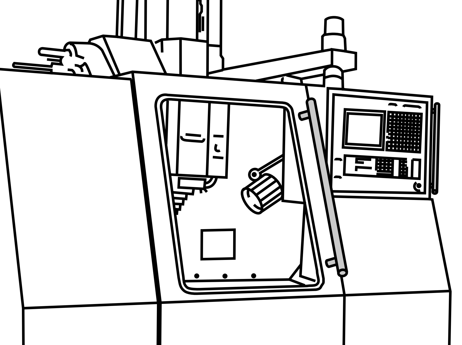 Roestvrijstalen deurklink SUS304, 800 mm (31-1/2"), SSH-2580. Massieve roestvrijstalen deurklink gemaakt van roestvrij staal V2A, satijn mat, voor kamerdeur, productiemachine, trein, bus, speciaal voertuig, door Sugatsune / LAMP® (Japan) - Afbeelding 3