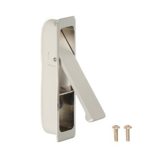 Inlaatgreep van zinklegering, oppervlak: vernikkeld, satijn mat, 100 mm (4") FH-100AK-00. Inlaatgreep FH-100AK-00 voor kantoormeubilair, huismeubilair, keukenkasten, door Sugatsune / LAMP® (Japan)