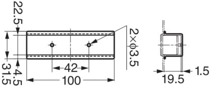 Inlaatgreep van zinklegering, oppervlak: vernikkeld, satijn mat, 100 mm (4") FH-100AK-00. Inlaatgreep FH-100AK-00 voor kantoormeubilair, huismeubilair, keukenkasten, door Sugatsune / LAMP® (Japan) - Afbeelding 5