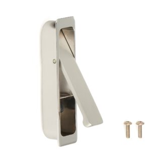 Zinklegering inlaathandvat, afwerking: vernikkeld, satijn mat, 100 mm (4") FH-100BK-00. Inlaatgreep FH-100BK-00 voor kantoormeubilair, huismeubilair, keukenkasten, door Sugatsune / LAMP® (Japan)