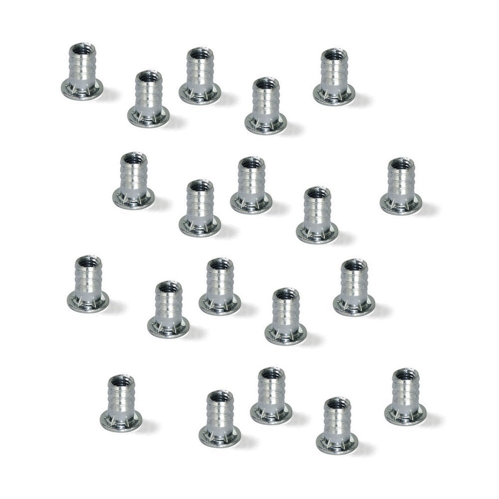 20-delige hoogwaardige persmoer met binnendraad M6, gemaakt van staal, oppervlak: verzinkt, 13,6 mm (17/32"), 8066705. Praktische aandrijfhuls met kraag voor meubelaansluitingen en nog veel meer, van EMUCA