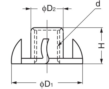 4 schroefmoeren met M8-schroefdraad, gemaakt van robuust staal, oppervlak: verzinkt, geel, 22,2 mm (0,9"), SC-124-8. Inrijgroef, voor schroef, bankonderstel, kastvoet, meubelwiel, geprefabriceerde woningbouw en nog veel meer, door Sugatsune / LAMP® (Japan - Afbeelding 2