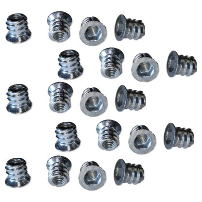 20 stuks hoogwaardige inschroefhuls met M6 binnendraad, verzonken kop met binnenzeskant en afdekrand, oppervlak: verzinkt, 10 mm (0,4"), 8028005. Inschroefmoer voor meubels, houten panelen, spaanplaten, tafels en nog veel meer, van EMUCA