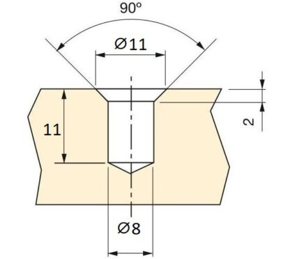 20 stuks hoogwaardige inschroefhuls met M6 binnendraad, verzonken kop met binnenzeskant en afdekrand, oppervlak: verzinkt, 10 mm (0,4"), 8028005. Inschroefmoer voor meubels, houten panelen, spaanplaten, tafels en nog veel meer, van EMUCA - Afbeelding 3