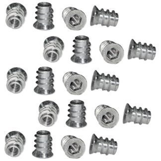 20 stuks hoogwaardige inschroefhuls met M6 binnendraad, verzonken kop met binnenzeskant en afdekrand, oppervlak: verzinkt, 13 mm (0,6"), 8008005. Inschroefmoer voor meubels, houten panelen, spaanplaten, tafels en nog veel meer, van EMUCA