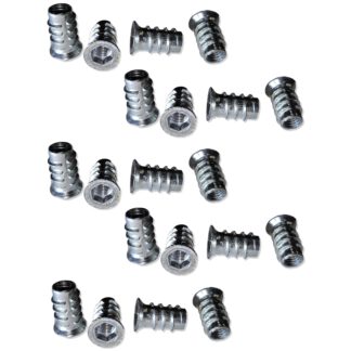 20-delige hoogwaardige schroefdop met M6 binnendraad, verzonken kop met binnenzeskant en afdekrand, oppervlak: verzinkt, 17 mm (0,7"), 8007705. Inschroefmoer voor meubels, houten panelen, spaanplaten, tafels en nog veel meer, van EMUCA