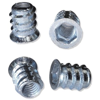 20 stuks hoogwaardige schroefbus met M8 inwendige schroefdraad, verzonken kop met binnenzeskant en afdekrand, oppervlak: verzinkt, 15 mm (0,6"), 8007605. Inschroefmoer voor meubels, houten panelen, spaanplaten, tafels en nog veel meer, van EMUCA - Afbeelding 4