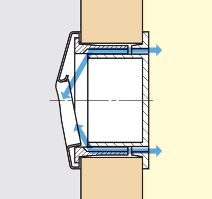 Unieke ventilatiegreepschaal V2A (SUS304), zwart, 105 mm (4,2″) UTA-105BL. Ventilatiehandgreepschaal van roestvrij staal V2A (SUS304), satijnmat, voor laden, kasten, vochtige omgevingen, schepen van Sugatsune / LAMP® (Japan) - Afbeelding 4
