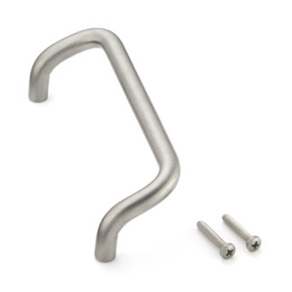 Ergonomische RVS deurkruk V2A (SUS304), 172 mm (6,8″) LF-12-160. Hoogwaardige RVS deurkruk van RVS V2A (SUS304), zijdemat, voor vochtige omgevingen, schepen, machinebouw door Sugatsune / LAMP® (Japan)