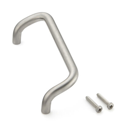 Ergonomische RVS deurkruk V2A (SUS304), 172 mm (6,8″) LF-12-160. Hoogwaardige RVS deurkruk van RVS V2A (SUS304), zijdemat, voor vochtige omgevingen, schepen, machinebouw door Sugatsune / LAMP® (Japan)