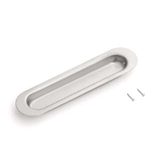 Exclusief ovale RVS handgreepbeker SUS304, 120 mm (4-23/32") HN-120SH. Ovale roestvrijstalen handgreepschaal van roestvrij staal V2A, satijnmat, voor laden, kasten, vochtige omgevingen, schepen, jachten, caravans van Sugatsune / LAMP® (Japan)