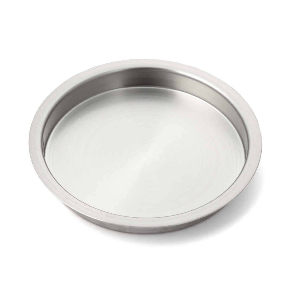 Exclusief ronde RVS handvat beker SUS304, ⌀80 mm (3-5/32") SMH-80. Ronde roestvrijstalen handgreepschaal van roestvrij staal V2A, satijnmat, voor laden, kasten, vochtige omgevingen, schepen, jachten, caravans van Sugatsune / LAMP® (Japan)