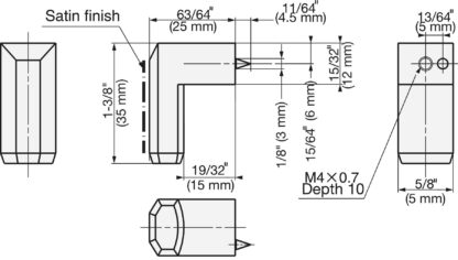 Exclusieve roestvrijstalen meubelknop SUS304, 35 mm (1,4") CU-L-35. Solide exclusieve roestvrijstalen meubelknop gemaakt van roestvrij staal V2A, mat en gepolijst, voor boot, jacht, camper, privévliegtuig, strandeigendom, door Sugatsune / LAMP® (Japan) - Afbeelding 2