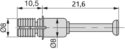 20 stuks expansiebouten, gemaakt van staal en kunststof, oppervlak: verzinkt, 21,6 mm (27/32"), 5912805. Uitbreidbaar verbindingsanker voor excentrische connectoren, legborden, kastonderdelen en nog veel meer, van EMUCA - Afbeelding 2