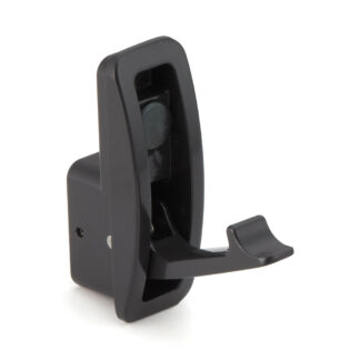 Hoogwaardige veerhaak voor uitsparing, oppervlak: donkergrijs, 60 mm (2,4"), NF-60. Vouwhaak met automatische sluiting voor tinyhouse, camper, caravan, jacht, trein, vliegtuig, bus en nog veel meer, van Sugatsune / LAMP® (Japan)