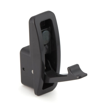 Hoogwaardige veerhaak voor uitsparing, oppervlak: donkergrijs, 60 mm (2,4"), NF-60. Vouwhaak met automatische sluiting voor tinyhouse, camper, caravan, jacht, trein, vliegtuig, bus en nog veel meer, van Sugatsune / LAMP® (Japan)