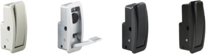 Hoogwaardige veervouwhaak voor inbouw, oppervlak: zilverkleurig, 60 mm (2,4"), uitvoering: met soft-close sluitdemping, NF-60D-MSL. Inklapbare haak met automatische sluiting en soft-close voor caravan, jacht en nog veel meer, van Sugatsune / LAMP® (Japan) - Afbeelding 5
