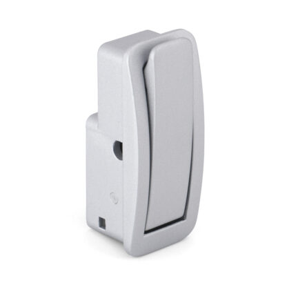 Hoogwaardige veervouwhaak voor inbouw, oppervlak: zilverkleurig, 60 mm (2,4"), uitvoering: met soft-close sluitdemping, NF-60D-MSL. Inklapbare haak met automatische sluiting en soft-close voor caravan, jacht en nog veel meer, van Sugatsune / LAMP® (Japan) - Afbeelding 2