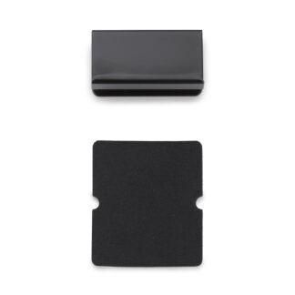 Contraplaat voor glasdikte 5 mm (13/64"), met handgreepfunctie, oppervlak: zwart, 40 mm (1-37/64"), K-150B. Tegenhanger voor glazen kastdeur, magnetische vliegenvanger en nog veel meer, van Sugatsune / LAMP® (Japan)