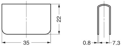 Contraplaat voor glasdikte 5 mm (13/64"), gemaakt van staal, oppervlak: verchroomd, 35 mm (1-3/8"), K-110CR. Tegenhanger voor glazen kastdeur, magnetische vliegenvanger en nog veel meer, van Sugatsune / LAMP® (Japan) - Afbeelding 3
