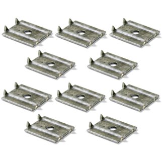 10 stuks gekartelde houten connector, rechthoekig, gemaakt van staal, oppervlak: gegalvaniseerd, 18 mm (0,8") 8200505. Rechthoekige verbindingsplaat, met vier scherpe tanden E.SB voor houten panelen, meubels, kasten, houten planken, door EMUCA