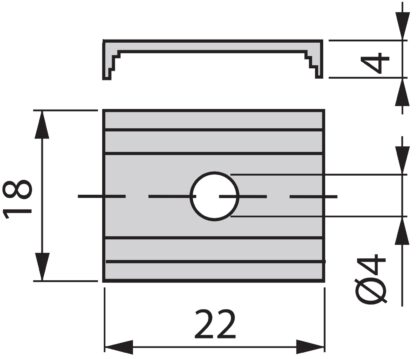 10 stuks gekartelde houten connector, rechthoekig, gemaakt van staal, oppervlak: gegalvaniseerd, 18 mm (0,8") 8200505. Rechthoekige verbindingsplaat, met vier scherpe tanden E.SB voor houten panelen, meubels, kasten, houten planken, door EMUCA - Afbeelding 2