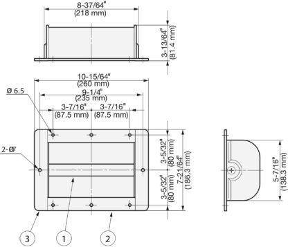 Grote roestvrijstalen handgreepschaal V2A (SUS304), 260 mm (10,3″) HH-M200. Hoogwaardige, solide en robuuste roestvrijstalen handgreepschaal van roestvrij staal V2A (SUS304), hoogglans gepolijst, voor grote deuren, schepen, speciale voertuigen van Sugatsune / LAMP® (Japan) - Afbeelding 3