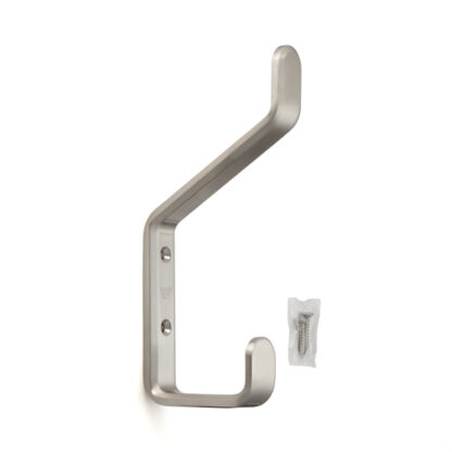 Hoogwaardige grote universele dubbele haak met twee eindhaken, gemaakt van roestvrij staal, oppervlak: mat gesatineerd, 80 mm (3,2"), XL-SB-210-S. Heavy duty V2A dubbele haak voor scheepsbouw, outdoor en nog veel meer, van Sugatsune / LAMP® (Japan)