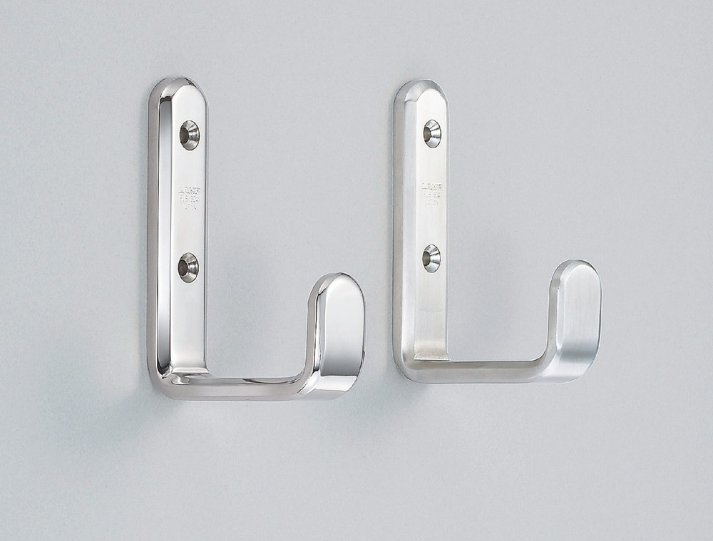 Hoogwaardige grote universele haak, rechthoekig, gemaakt van roestvrij staal, oppervlak: glanzend gepolijst, 115 mm (4,6"), XL-SF-115-M. V2A handdoekhaak voor vochtige omgeving, scheepsbouw, outdoor en nog veel meer, van Sugatsune / LAMP® (Japan) - Afbeelding 3