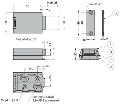 Magnetische push-open dagschoot voor extra zware greeploze deuren Touch-Latch ML-ZN80 van SUGATSUNE / Lamp (Japan) - Afbeelding 6