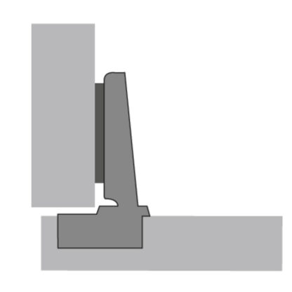 Hettich Intermat 110° scharnier 48049, boorpatroon 52 x 5,5 mm met kruisvormige montageplaat. Meubelscharnier Intermat 9943, verkrijgbaar voor standaarddeur (houten deur), houten kozijndeur, aluminium kozijndeur, opschroefbaar, van Hettich - Afbeelding 5