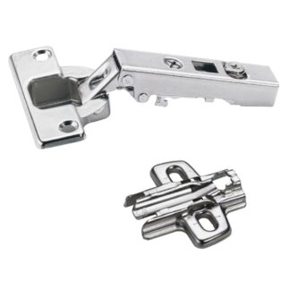 Hettich Intermat 110° scharnier 48049, boorpatroon 52 x 5,5 mm met kruisvormige montageplaat. Meubelscharnier Intermat 9943, verkrijgbaar voor standaarddeur (houten deur), houten kozijndeur, aluminium kozijndeur, opschroefbaar, van Hettich