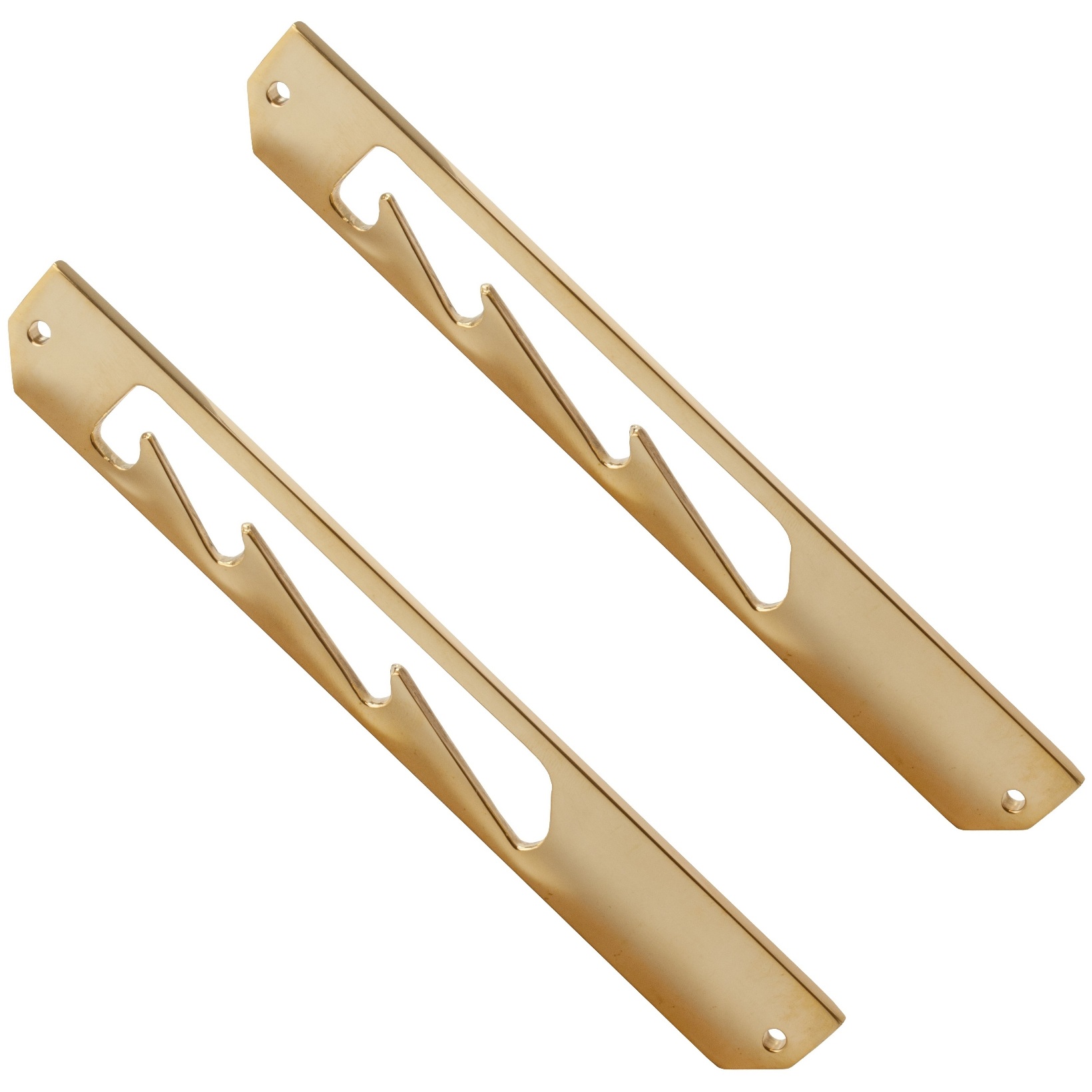 2 stuks Hoge kwaliteit koperen klink, glanzend gepolijst, 235 mm (9.3") 04.03.040-0. Ligstoelfitting van koper, glanzend gepolijst, voor ligstoel, ligstoel bij het zwembad, ligstoel, ligstoel, stoomstoel, klapstoel, houten ligstoel, ligstoel, door SISO De