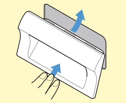 Hoogwaardige rechthoekige handgreepschaal voor snelle klikmontage in een plaatwerkbehuizing van robuust kunststof, oppervlak: zwart, 70 mm (2,8") HH-JW70-BL. Device handle HH-JW70-BL voor metalen kasten, plaatwerk behuizingen, door Sugatsune / LAMP® (Japa - Afbeelding 4