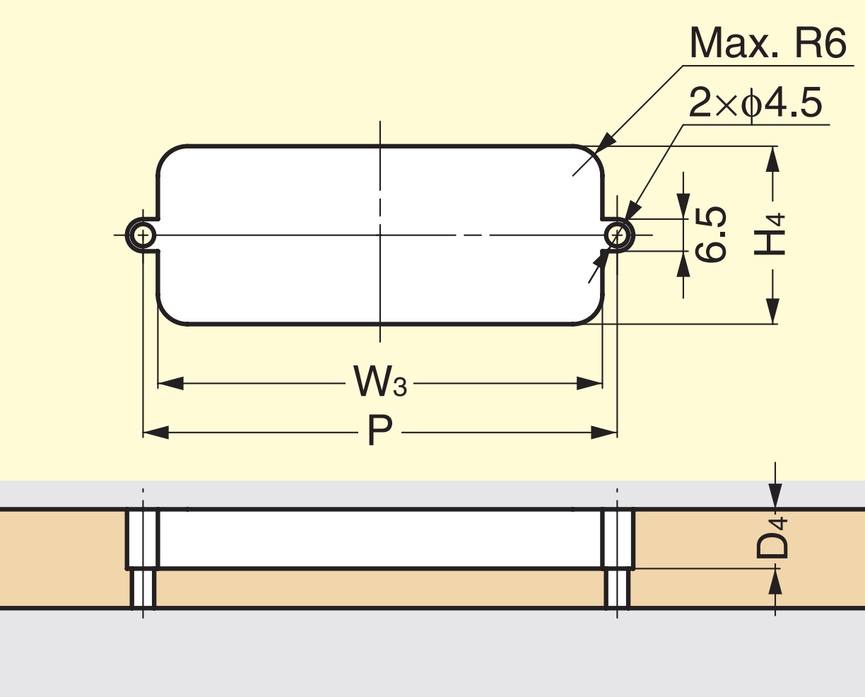 Hoogwaardige rechthoekige greepschaal van duurzaam kunststof, oppervlak: ivoor, 140 mm (5,6") HH-JS140-IV. Meubelgreep HH-JS140-IV voor plaatwerk, hout, lade, metalen kast, houten kast, kantoormeubilair, slaapkamermeubilair, door Sugatsune / LAMP® (Japan) - Afbeelding 5